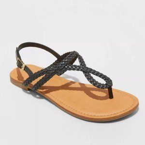 Black Grecian Sandal - size 9.5 - new